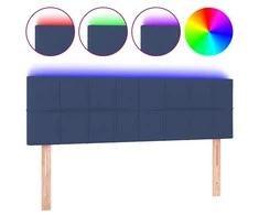 Galvūgalis su LED, mėlynos spalvos, 144x5x78/88cm, audinys