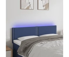 Galvūgalis su LED, mėlynos spalvos, 144x5x78/88cm, audinys
