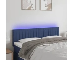 Galvūgalis su LED, mėlynos spalvos, 144x5x78/88cm, audinys