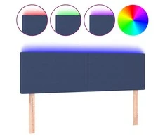 Galvūgalis su LED, mėlynos spalvos, 144x5x78/88cm, audinys
