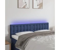 Galvūgalis su LED, mėlynos spalvos, 144x5x78/88cm, audinys