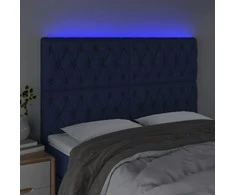 Galvūgalis su LED, mėlynos spalvos, 144x7x118/128cm, audinys