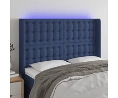 Galvūgalis su LED, mėlynos spalvos, 147x16x118/128cm, audinys