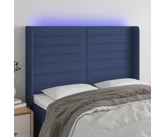 Galvūgalis su LED, mėlynos spalvos, 147x16x118/128cm, audinys