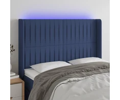 Galvūgalis su LED, mėlynos spalvos, 147x16x118/128cm, audinys