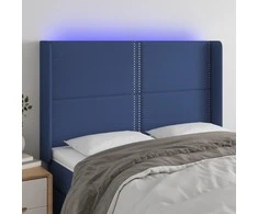 Galvūgalis su LED, mėlynos spalvos, 147x16x118/128cm, audinys