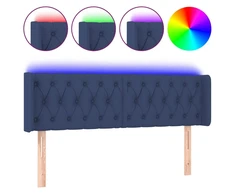 Galvūgalis su LED, mėlynos spalvos, 147x16x78/88cm, audinys
