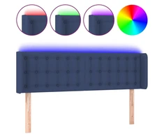 Galvūgalis su LED, mėlynos spalvos, 147x16x78/88cm, audinys