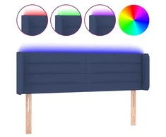 Galvūgalis su LED, mėlynos spalvos, 147x16x78/88cm, audinys