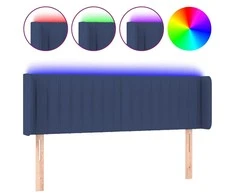 Galvūgalis su LED, mėlynos spalvos, 147x16x78/88cm, audinys