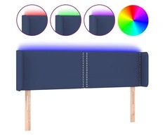 Galvūgalis su LED, mėlynos spalvos, 147x16x78/88cm, audinys