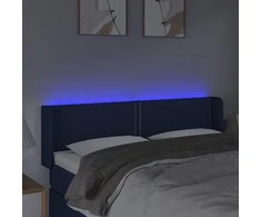 Galvūgalis su LED, mėlynos spalvos, 147x16x78/88cm, audinys