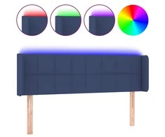 Galvūgalis su LED, mėlynos spalvos, 147x16x78/88cm, audinys