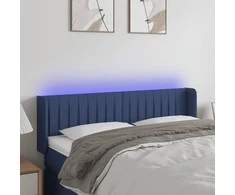 Galvūgalis su LED, mėlynos spalvos, 147x16x78/88cm, audinys