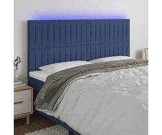 Galvūgalis su LED, mėlynos spalvos, 160x5x118/128cm, audinys