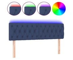 Galvūgalis su LED, mėlynos spalvos, 160x7x78/88cm, audinys