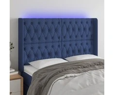 Galvūgalis su LED, mėlynos spalvos, 163x16x118/128cm, audinys