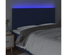 Galvūgalis su LED, mėlynos spalvos, 180x5x118/128cm, audinys
