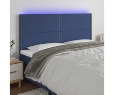 Galvūgalis su LED, mėlynos spalvos, 180x5x118/128cm, audinys