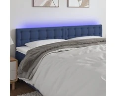 Galvūgalis su LED, mėlynos spalvos, 180x5x78/88cm, audinys