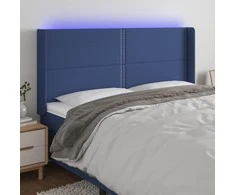 Galvūgalis su LED, mėlynos spalvos, 183x16x118/128cm, audinys