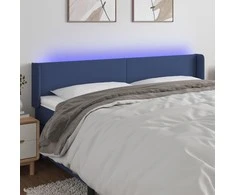 Galvūgalis su LED, mėlynos spalvos, 183x16x78/88cm, audinys