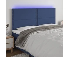 Galvūgalis su LED, mėlynos spalvos, 200x5x118/128cm, audinys