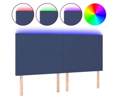 Galvūgalis su LED, mėlynos spalvos, 200x5x118/128cm, audinys