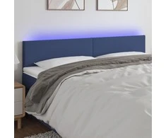 Galvūgalis su LED, mėlynos spalvos, 200x5x78/88cm, audinys