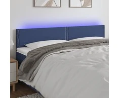 Galvūgalis su LED, mėlynos spalvos, 200x5x78/88cm, audinys