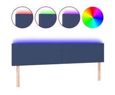Galvūgalis su LED, mėlynos spalvos, 200x5x78/88cm, audinys