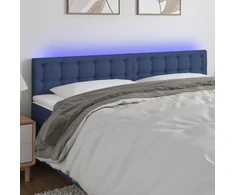 Galvūgalis su LED, mėlynos spalvos, 200x5x78/88cm, audinys