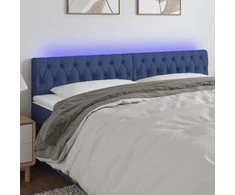 Galvūgalis su LED, mėlynos spalvos, 200x7x78/88cm, audinys
