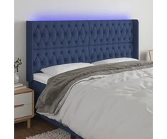Galvūgalis su LED, mėlynos spalvos, 203x16x118/128cm, audinys