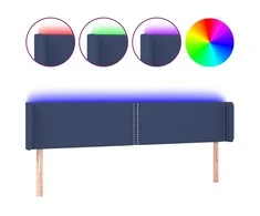 Galvūgalis su LED, mėlynos spalvos, 203x16x78/88cm, audinys