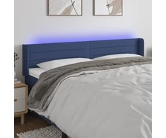 Galvūgalis su LED, mėlynos spalvos, 203x16x78/88cm, audinys