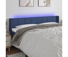 Galvūgalis su LED, mėlynos spalvos, 203x16x78/88cm, audinys