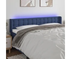 Galvūgalis su LED, mėlynos spalvos, 203x16x78/88cm, audinys