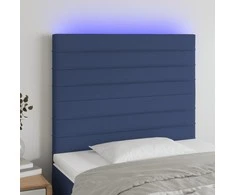 Galvūgalis su LED, mėlynos spalvos, 80x5x118/128cm, audinys