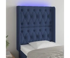 Galvūgalis su LED, mėlynos spalvos, 83x16x118/128cm, audinys