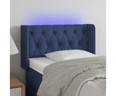 Galvūgalis su LED, mėlynos spalvos, 83x16x78/88cm, audinys