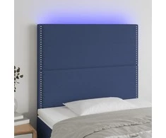 Galvūgalis su LED, mėlynos spalvos, 90x5x118/128cm, audinys