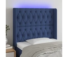 Galvūgalis su LED, mėlynos spalvos, 93x16x118/128cm, audinys