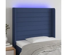 Galvūgalis su LED, mėlynos spalvos, 93x16x118/128cm, audinys