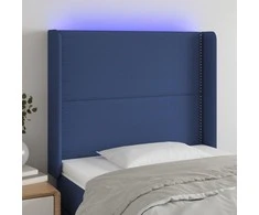 Galvūgalis su LED, mėlynos spalvos, 93x16x118/128cm, audinys