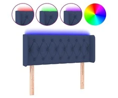 Galvūgalis su LED, mėlynos spalvos, 93x16x78/88cm, audinys