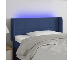 Galvūgalis su LED, mėlynos spalvos, 93x16x78/88cm, audinys