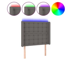 Galvūgalis su LED, pilkos spalvos, 103x16x118/128 cm