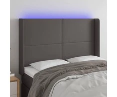 Galvūgalis su LED, pilkos spalvos, 147x16x118/128 cm