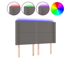 Galvūgalis su LED, pilkos spalvos, 147x16x118/128 cm
